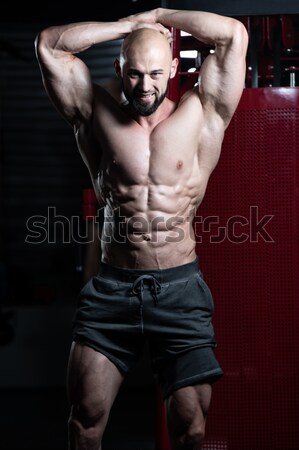 Kas erkekler ağır ağırlık egzersiz üç başlı kas Stok fotoğraf © Jasminko