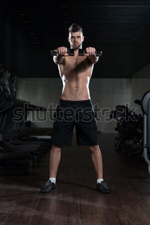 Mature Male Athlete Practicing To Throw A Javelin Stock photo © Jasminko