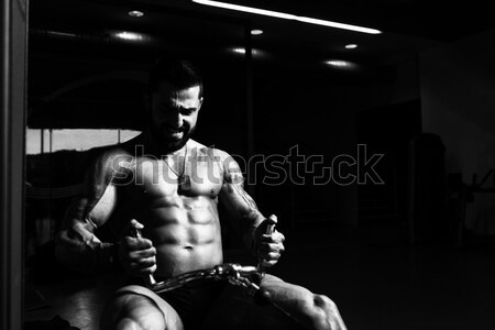 Strong Muscular Men Kneeling On The Floor Stock photo © Jasminko