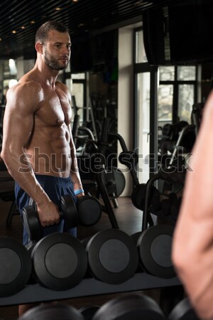 Bodybuilder Working Out Biceps In A Health Club Stock photo © Jasminko