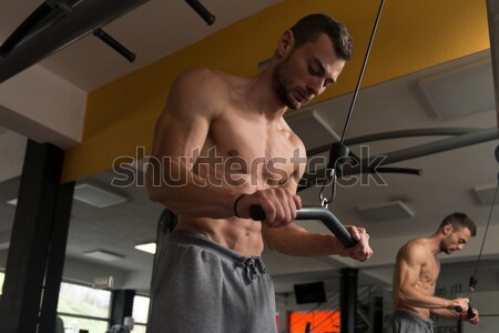 bodybuilder doing squat with barbell Stock photo © Jasminko