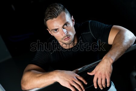 Young Muscular Caucasian Man Resting At The Gym Stock photo © Jasminko