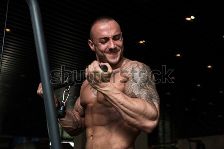 Niebezpieczny człowiek palenia tatuaż zło cygara Zdjęcia stock © Jasminko