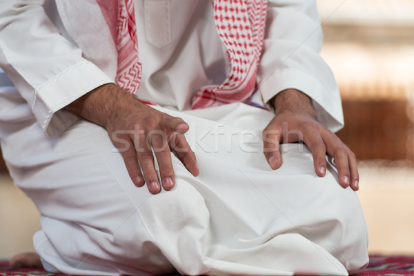Close-Up Of Male Hands Praying In Mosque Stock photo © Jasminko