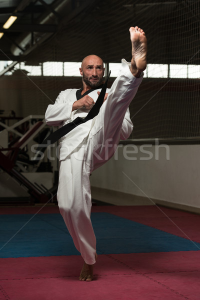 Black Belt Karate Expert With Fight Stance Stock photo © Jasminko