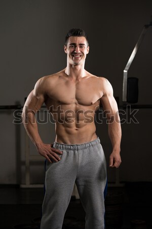 Portret bodybuilder zwarte jonge spieren Stockfoto © Jasminko