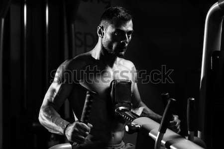 Jóképű izmos férfi ugrik kötél kardio Stock fotó © Jasminko