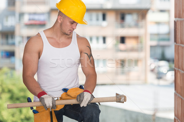 Bauarbeiter Aufnahme Pause Job entspannenden Frischluft Stock foto © Jasminko