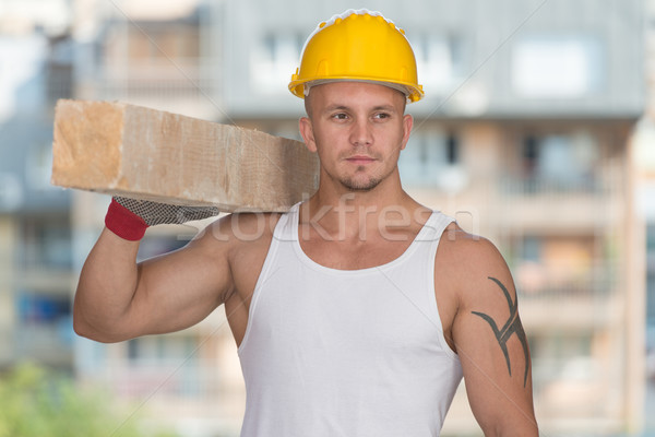 Jeunes élégant constructeur bois souriant [[stock_photo]] © Jasminko