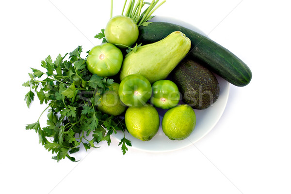 野菜 プレート 新鮮な 緑 野菜 レモン ストックフォト © javiercorrea15