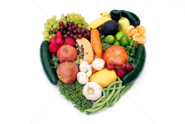 Manger forme de coeur légumes fruits alimentaire Photo stock © javiercorrea15