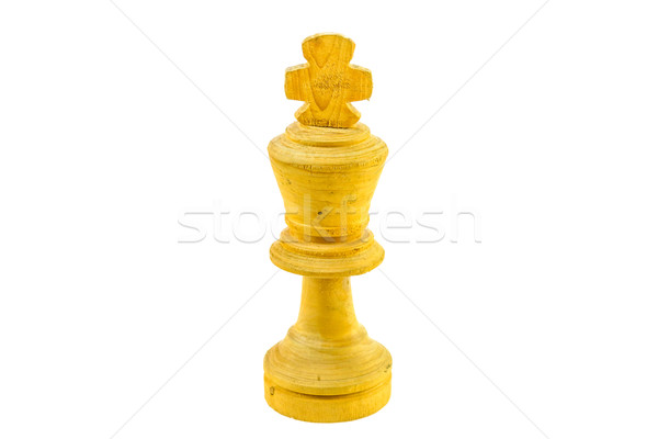 チェス王 手 木製 孤立した 白 木材 ストックフォト © javiercorrea15