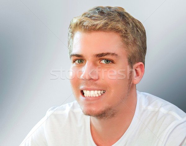 白 笑顔 若い男 真珠 笑みを浮かべて ストックフォト © javiercorrea15