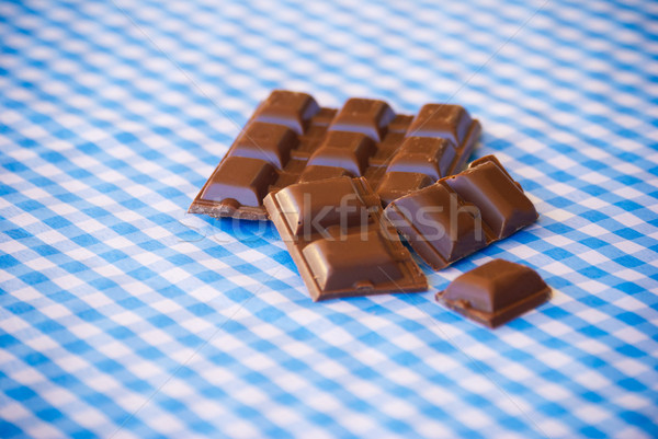 チョコレート 青 白 テーブルクロス 食品 ストックフォト © javiercorrea15