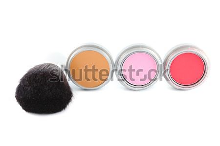 Make-up Pinsel Schwerpunkt Kosmetik Gesicht Schönheit Farbe Stock foto © javiercorrea15