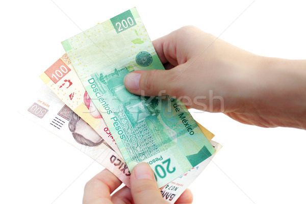 Сток-фото: мексиканских · валюта · рук · деньги · успех · богатство