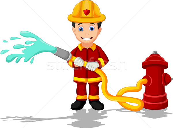 Stock photo: firefighters cartoon