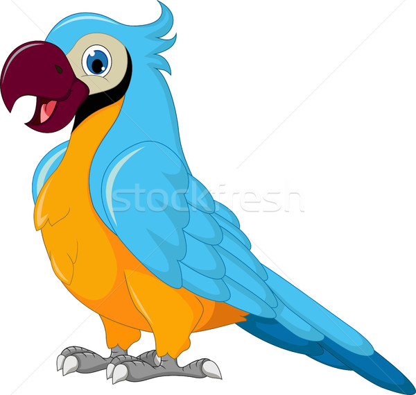 cute parrot cartoon Stock photo © jawa123
