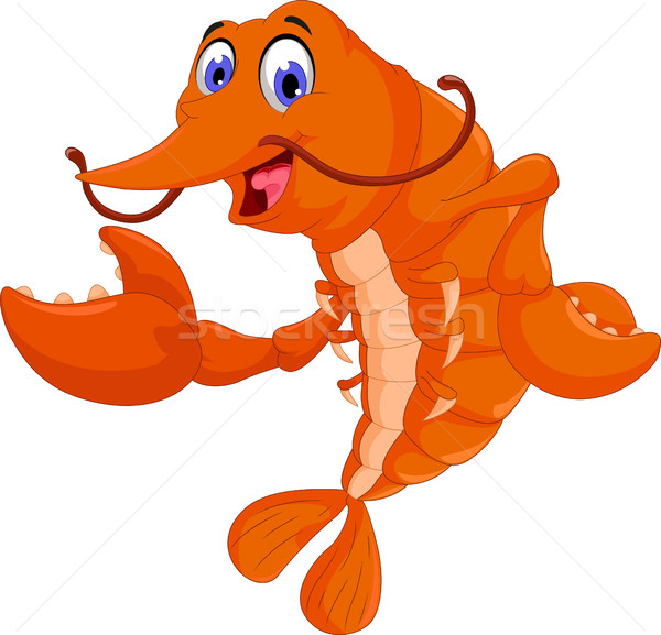 cute shrimp cartoon posing Stock photo © jawa123