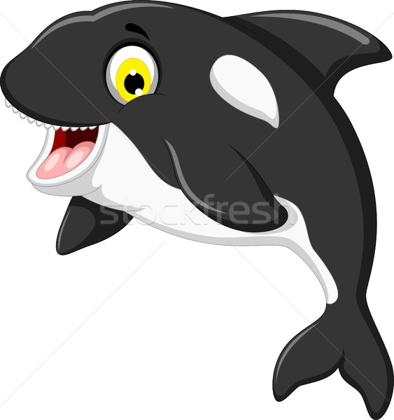 Amuzant ucigas balenă desen animat înot natură Imagine de stoc © jawa123