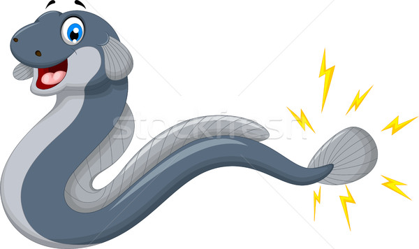 Stock photo: cute electric eel cartoon for you design
