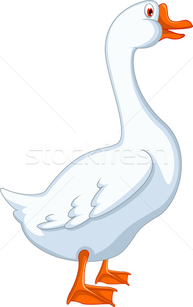 Biały krajowy gęś cartoon charakter spaceru Zdjęcia stock © jawa123
