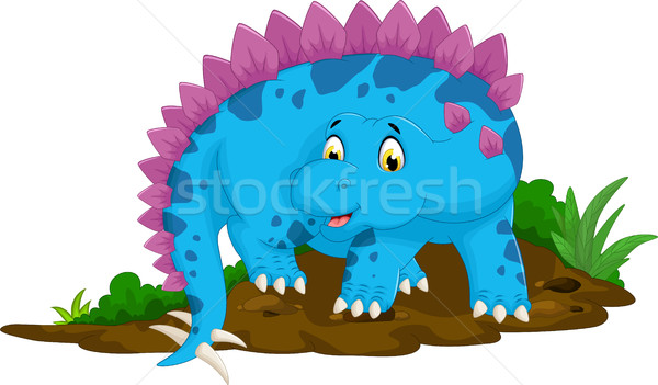 funny stegosaurus cartoon Stock photo © jawa123