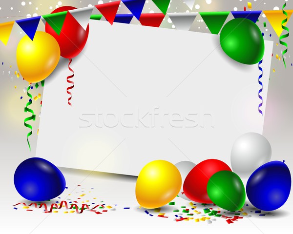 Birthday card with colorful balloons Stock photo © jawa123