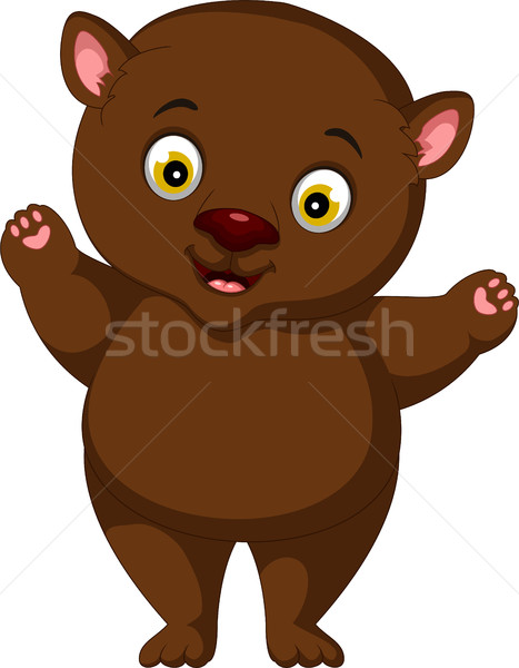 fat brown bear cartoon Stock photo © jawa123