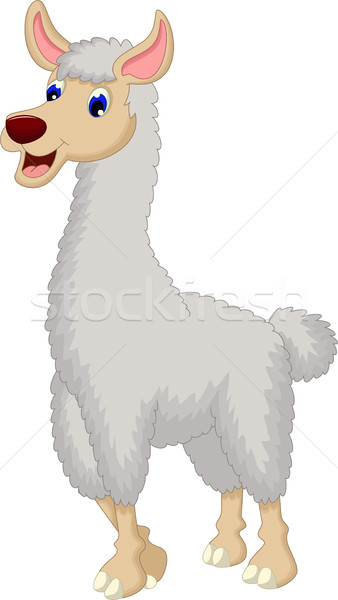 Stock photo: cute lama cartoon