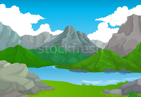 beauty mountain with lake landscape background Stock photo © jawa123