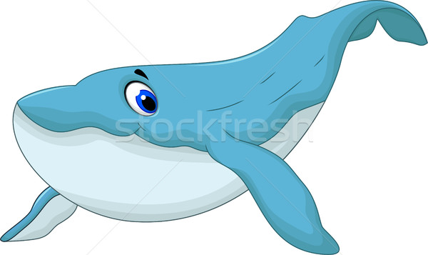Cute blu balena cartoon design mare Foto d'archivio © jawa123