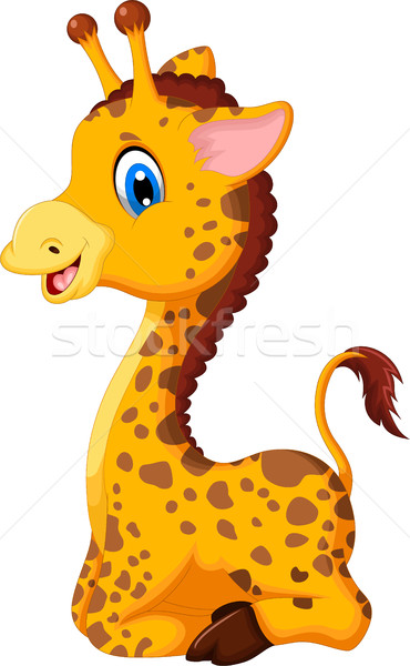 Cute ребенка жираф Cartoon сидят дизайна Сток-фото © jawa123