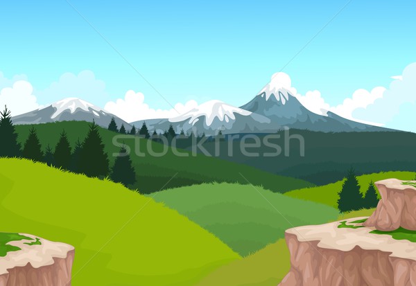 beauty hilly mountain with landscape background Stock photo © jawa123