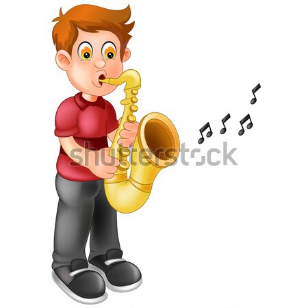 funny girl cartoon playing guitar Stock photo © jawa123