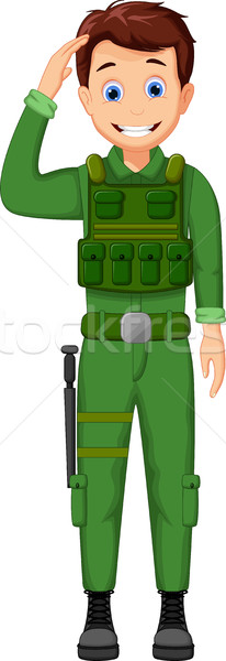 cute Army Cartoon respectful Stock photo © jawa123