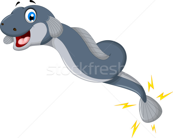 Zdjęcia stock: Cute · elektryczne · węgorz · cartoon · stwarzające · ryb