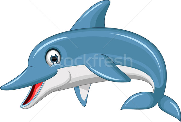 Cute Delphin Karikatur Fisch Natur Paar Stock foto © jawa123