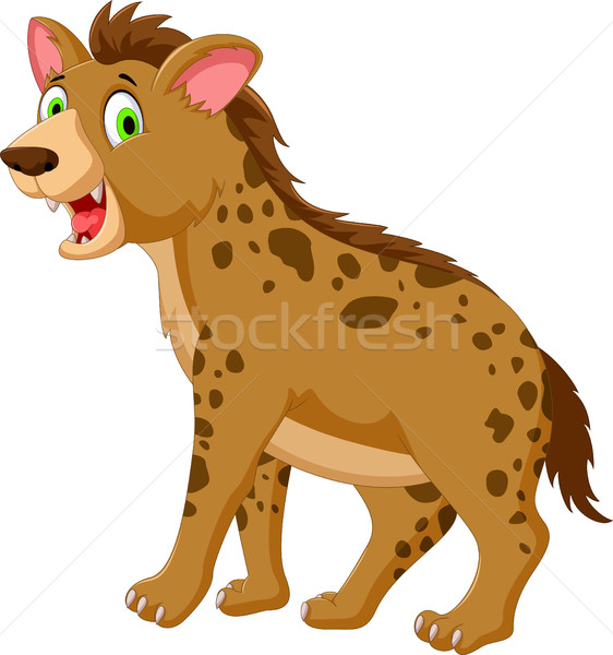 cute hyena cartoon posing look at camera Stock photo © jawa123