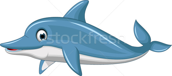 Cute Delphin Karikatur Natur Paar blau Stock foto © jawa123