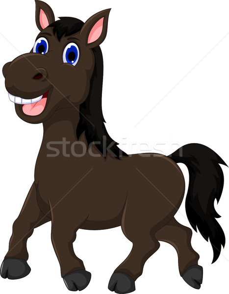 funny horse cartoon walking Stock photo © jawa123