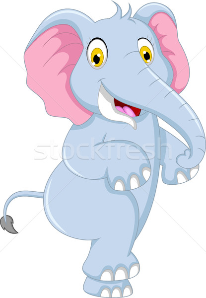 Stock photo: cute elephant cartoon dancing