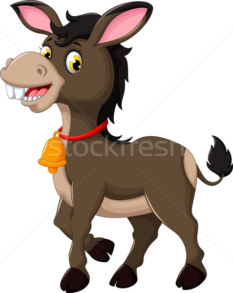 cute donkey cartoon walking Stock photo © jawa123