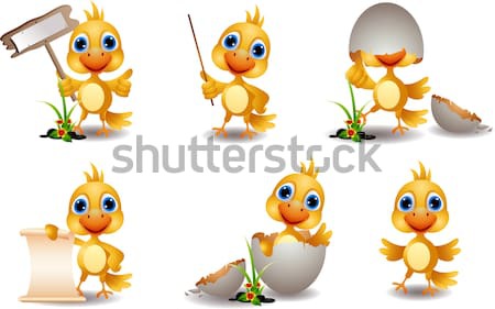 set character of yellow bird cartoon  Stock photo © jawa123