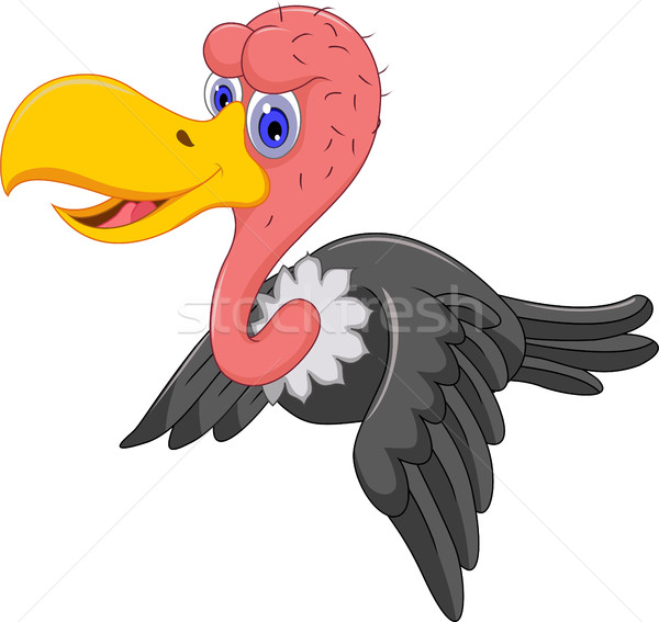Cute vautour cartoon battant oeil noir [[stock_photo]] © jawa123