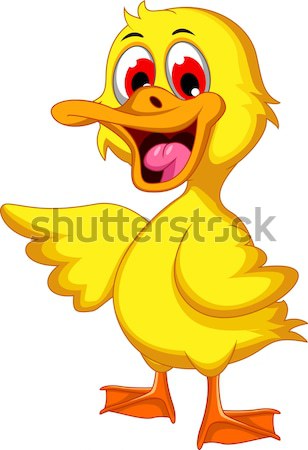 cute yellow chicken cartoon posing Stock photo © jawa123