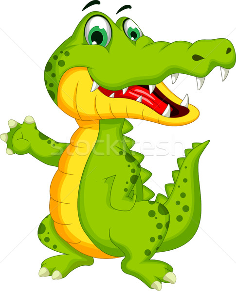 Amuzant crocodil desen animat prezinta fundal distracţie Imagine de stoc © jawa123