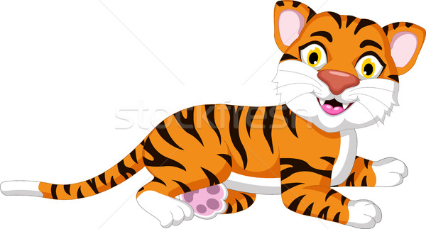 Cute tiger cartoon posing Stock photo © jawa123