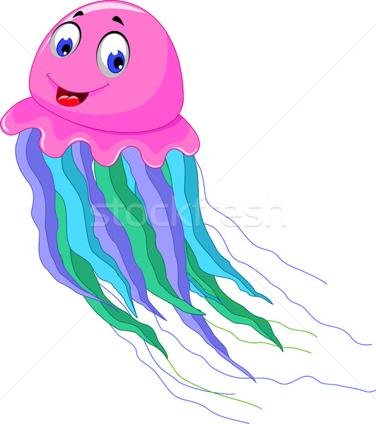 Cute méduse cartoon souriant nature mer [[stock_photo]] © jawa123