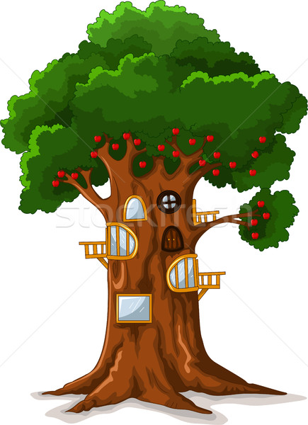 apple tree house cartoon Stock photo © jawa123